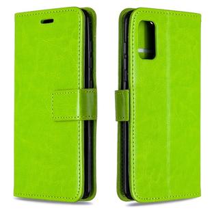 For Galaxy A41 Crazy Horse Texture Horizontal Flip Leather Case with Holder & Card Slots & Wallet & Photo Frame(Greed)