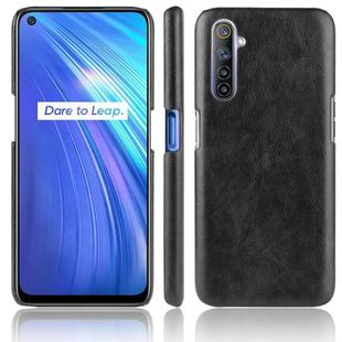For Oppo Realme 6 Shockproof Litchi Texture PC + PU Case(Black)