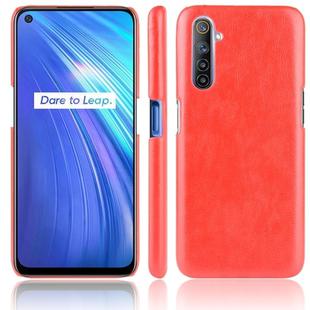 For Oppo Realme 6 Shockproof Litchi Texture PC + PU Case(Red)