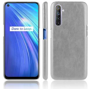 For Oppo Realme 6 Shockproof Litchi Texture PC + PU Case(Gray)