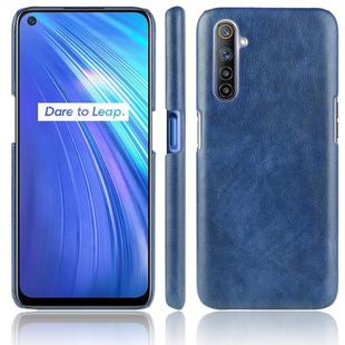 For Oppo Realme 6 Shockproof Litchi Texture PC + PU Case(Blue)