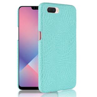For Oppo A12e Shockproof Crocodile Texture PC + PU Case(Light green)