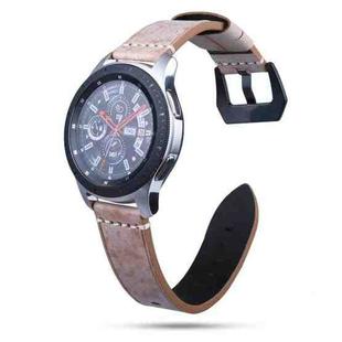 22mm Leather Watch Band For Huawei Watch GT2e / GT2 46mm(Light Brown)