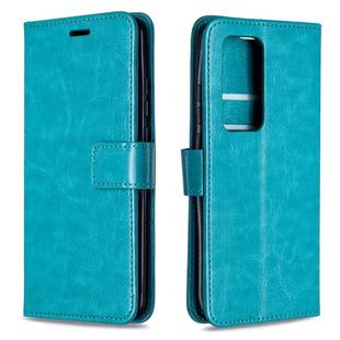 For Huawei P40 Pro Crazy Horse Texture Horizontal Flip Leather Case with Holder & Card Slots & Wallet & Photo Frame(Blue)