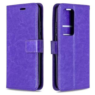 For Huawei P40 Pro Crazy Horse Texture Horizontal Flip Leather Case with Holder & Card Slots & Wallet & Photo Frame(Purple)