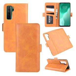 For Huawei Nova 7 SE Dual-side Magnetic Buckle Horizontal Flip Leather Case with Holder & Card Slots & Wallet(Yellow)