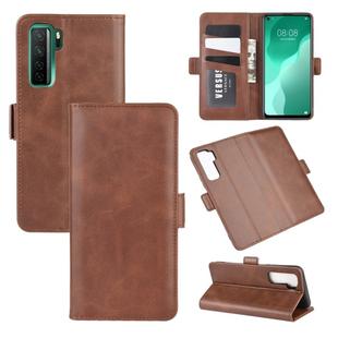 For Huawei Nova 7 SE Dual-side Magnetic Buckle Horizontal Flip Leather Case with Holder & Card Slots & Wallet(Brown)