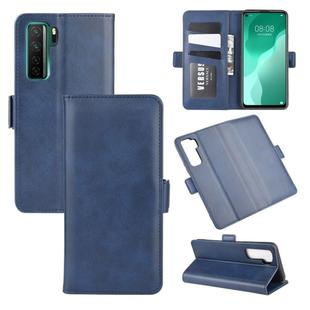 For Huawei Nova 7 SE Dual-side Magnetic Buckle Horizontal Flip Leather Case with Holder & Card Slots & Wallet(Dark Blue)