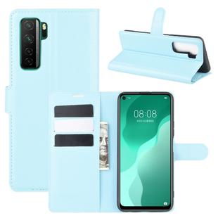 For Huawei Nova 7 SE Litchi Texture Horizontal Flip Protective Case with Holder & Card Slots & Wallet(Blue)