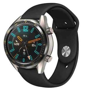 22mm For Huawei Watch GT2e GT2 46mm Monochrome Silicone Reverse Buckle Strap(Black)