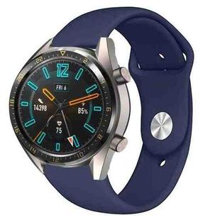 22mm For Huawei Watch GT2e GT2 46mm Monochrome Silicone Reverse Buckle Strap(Midnight blue)