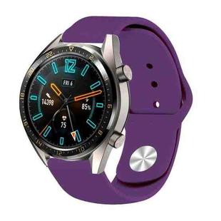 22mm For Huawei Watch GT2e GT2 46mm Monochrome Silicone Reverse Buckle Strap(Purple)