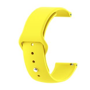 22mm For Huawei Watch GT2e GT2 46mm Monochrome Silicone Reverse Buckle Strap(Yellow)