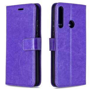 For Huawei P40 Lite E Crazy Horse Texture Horizontal Flip Leather Case with Holder & Card Slots & Wallet & Photo Frame(Purple)
