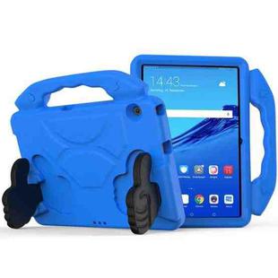 For Huawei MediaPad T5 10.1 inch EVA Children Falling Proof Flat Protective Shell With Thumb Bracket(Blue)