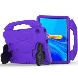 For Huawei MediaPad M6 10.8 inch EVA Children Falling Proof Flat Protective Shell With Thumb Bracket(Purple)