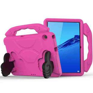 For Huawei MediaPad M5 10.8 inch EVA Children Falling Proof Flat Protective Shell With Thumb Bracket(RoseRed)