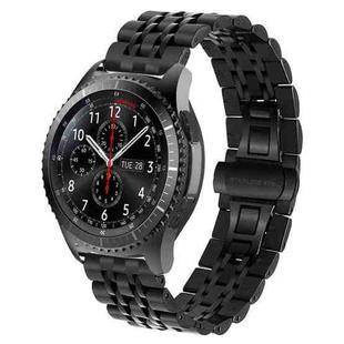 22mm For Huawei Watch GT2e GT2 46mm Seven Stainless Steel Watch Band(Black)