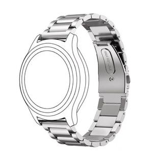 22mm For Huawei Watch GT2e GT2 46mm Three Flat Buckle Stainless Steel Watch Band(Silver)