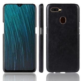 For Oppo A12 Shockproof Litchi Texture PC + PU Case(Black)