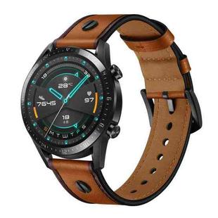 22mm For Huawei Watch GT2e / GT2 46mm Leather Watch Band(brown)