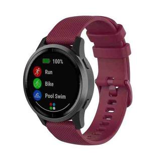For Garmin Vivoactive 4 22mm Silicone Watch Band(Wine Red)