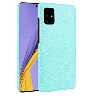 For Galaxy A71 5G Shockproof Crocodile Texture PC + PU Case(Light green)