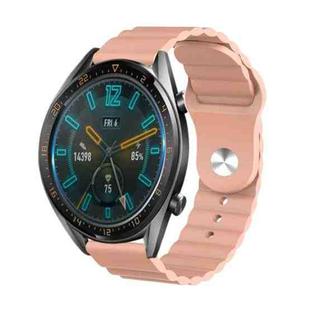 22mm For Huawei Watch GT2e / GT2 46mm Reverse Buckle Wave Silicone Watch Band(Pink)