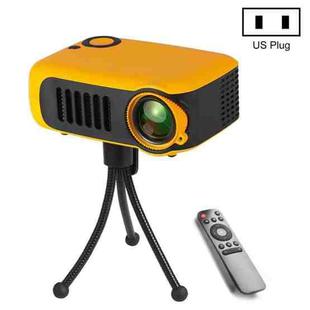 A2000 Portable Projector 800 Lumen LCD Home Theater Video Projector, Support 1080P, US Plug (Orange)