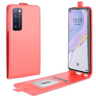 For Huawei Nova 7 Pro 5G R64 Texture Single Vertical Flip Leather Protective Case with Card Slots & Photo Frame(Red)