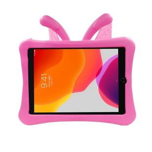 Butterfly Bracket Style EVA Children Shockproof Protective Case For iPad 10.2 2021 / 2020 / 2019 / 10.5(RoseRed)