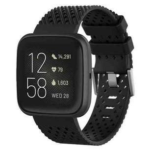 For Fitbit Versa / Versa 2 / Versa Lite 20mm Breathable Silicone Watch Band (Black)