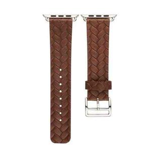 For Apple Watch Series 7 45mm / 6 & SE & 5 & 4 44mm / 3 & 2 & 1 42mm Braided Strap(Brown)