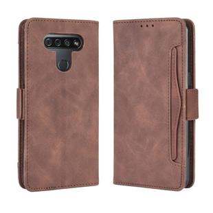 For LG K51 Wallet Style Skin Feel Calf Pattern Leather Case ，with Separate Card Slot(Brown)