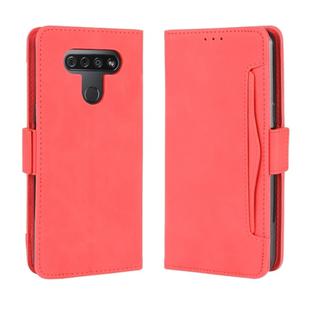 For LG K51 Wallet Style Skin Feel Calf Pattern Leather Case ，with Separate Card Slot(Red)