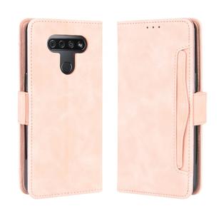 For LG K51 Wallet Style Skin Feel Calf Pattern Leather Case ，with Separate Card Slot(Pink)