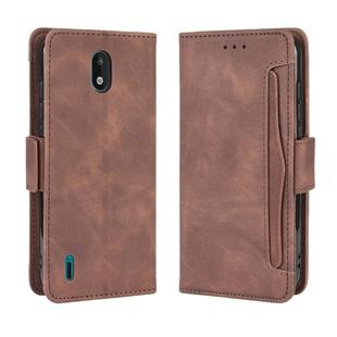 For Nokia 1.3 Wallet Style Skin Feel Calf Pattern Leather Case ，with Separate Card Slot(Brown)