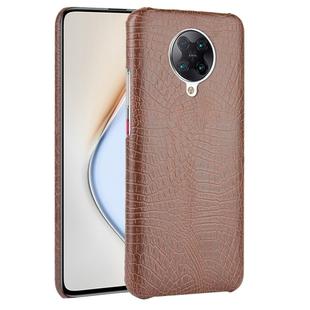 For Xiaomi Poco F2 Pro / Redmi K30 Pro Shockproof  Crocodile Texture PC + PU Case(Brown)