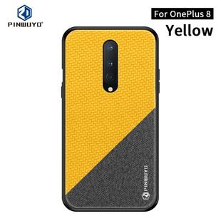 For Oneplus 8 PINWUYO Rong Series  Shockproof PC + TPU+ Chemical Fiber Cloth Protective Cover(Yellow)