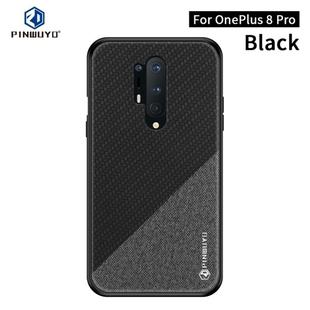 For Oneplus 8 Pro PINWUYO Rong Series  Shockproof PC + TPU+ Chemical Fiber Cloth Protective Cover(Black)