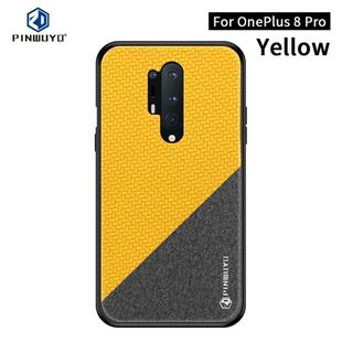 For Oneplus 8 Pro PINWUYO Rong Series  Shockproof PC + TPU+ Chemical Fiber Cloth Protective Cover(Yellow)