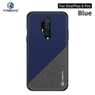 For Oneplus 8 Pro PINWUYO Rong Series  Shockproof PC + TPU+ Chemical Fiber Cloth Protective Cover(Blue)