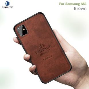 For Galaxy A81 / Note10 Lite PINWUYO Zun Series PC + TPU + Skin Waterproof And Anti-fall All-inclusive Protective Shell(Brown)