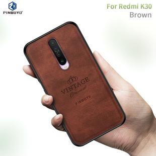 For Xiaomi Redmi K30 PINWUYO Zun Series PC + TPU + Skin Waterproof And Anti-fall All-inclusive Protective Shell(Brown)