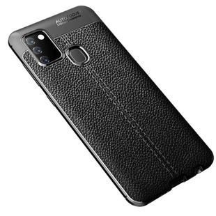 For Galaxy A21s Litchi Texture TPU Shockproof Case(Black)