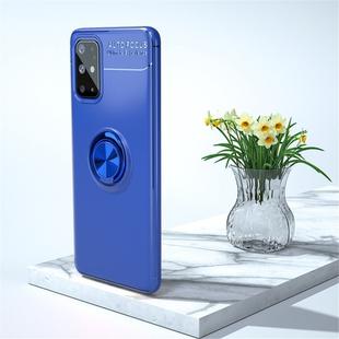 For Galaxy A31 Metal Ring Holder 360 Degree Rotating TPU Case(Blue+Blue)