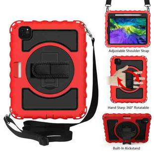 For iPad Pro 11 (2020) PC + Silicone Shockproof Combination Tablet Case with 360 Degree Rotating Holder & Handle(Red)