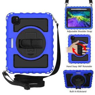 For iPad Pro 11 (2020) PC + Silicone Shockproof Combination Tablet Case with 360 Degree Rotating Holder & Handle(Blue)