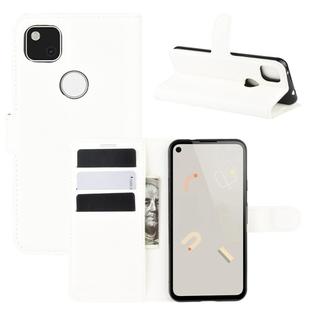 For Google Pixel 4a Litchi Texture Horizontal Flip Protective Case with Holder & Card Slots & Wallet(White)