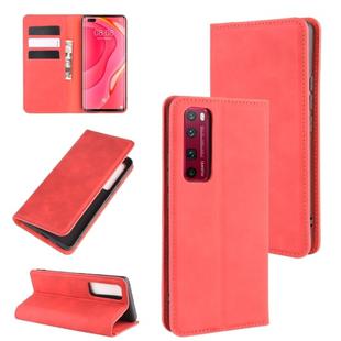 For Huawei Nova 7 Pro 5G Retro-skin Business Magnetic Suction Leather Case with Holder & Card Slots & Wallet(Red)
